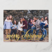 Rood kerstpatroon Eenvoudige folie script kaart (Voorkant)