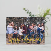 Rood kerstpatroon Eenvoudige folie script kaart (Staand Voorkant)