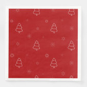 Rood kerstpatroon. Feestelijke bomen en sneeuwvlok Servet (Voorkant)