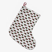 Rood kerstpatroon grote kerstsok (Voorkant (Hangend))