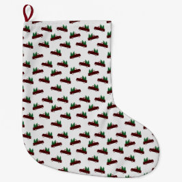 Rood kerstpatroon grote kerstsok