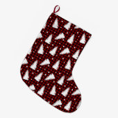 Rood kerstpatroon grote kerstsok (Voorkant (Hangend))