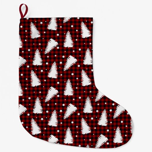 Rood kerstpatroon grote kerstsok (Voorkant)