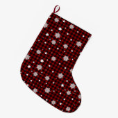 Rood kerstpatroon grote kerstsok (Voorkant (Hangend))