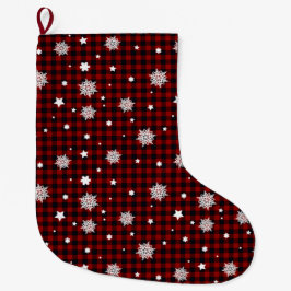 Rood kerstpatroon grote kerstsok