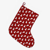 Rood kerstpatroon grote kerstsok (Voorkant (Hangend))