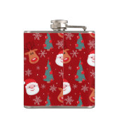 Rood kerstpatroon heupfles (Achterkant)