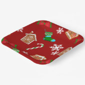 Rood kerstpatroon papieren bordje (Gebogen)