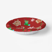 Rood kerstpatroon papieren kommen (Gebogen)