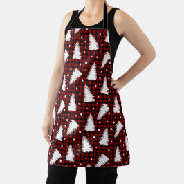 Rood kerstpatroon schort