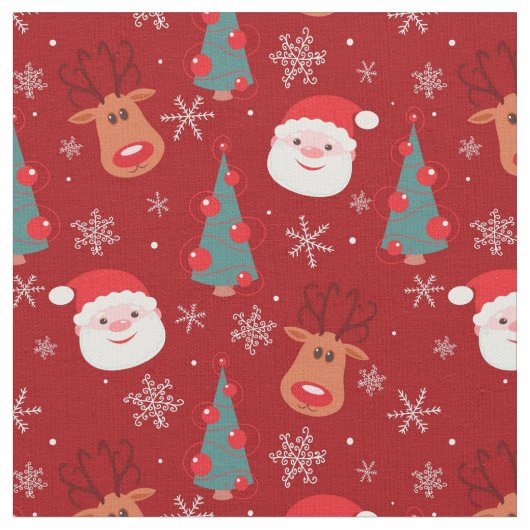 Rood kerstpatroon stof (Close Up)