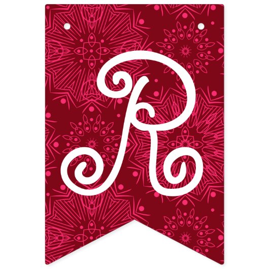 Rood kerstpatroon vlaggetjes (Derde vlag)