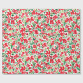 Rood kerstpatroon waterverf cadeaupapier (Vlak)