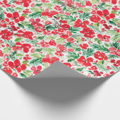 Rood kerstpatroon waterverf cadeaupapier (Hoek)