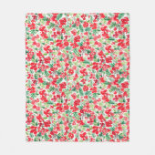 Rood kerstpatroon waterverf fleece deken (Voorkant)