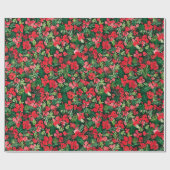 Rood kerstpatroon waterverf Groen Cadeaupapier (Vlak)