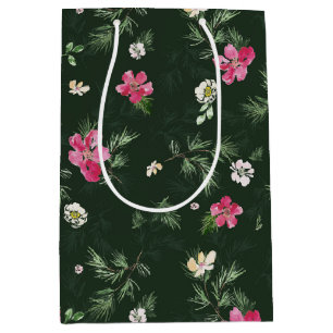 Rood kerstpatroon waterverf medium cadeauzakje