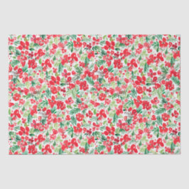 Rood kerstpatroon waterverf tissuepapier