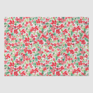 Rood kerstpatroon waterverf tissuepapier