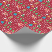 Rood kerstpatroonpapier cadeaupapier (Hoek)