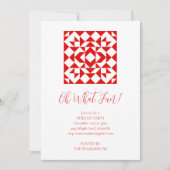  rood kerstquilt feestelijk feestfeest kaart (Voorkant)