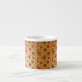 Rood kerstrendier op goud espresso kop (Voorkant)