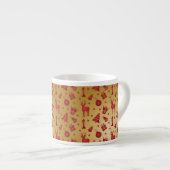 Rood kerstrendier op goud espresso kop (Voorkant rechts)