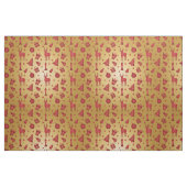 Rood kerstrendier op goud stof (Fat Quarter)