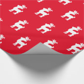 Rood kerstrendierpatroon cadeaupapier (Hoek)
