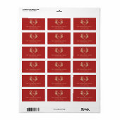 Rood kerstretouradres etiket (Full Sheet)