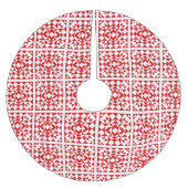 Rood kerstritsgeometrisch Quilt Patroon Kerstboom Rok (Voorkant)