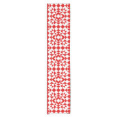  Rood kerstritsgeometrisch Quilt Patroon Korte Tafelloper (Voorkant)