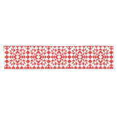  Rood kerstritsgeometrisch Quilt Patroon Korte Tafelloper (Horizontaal)