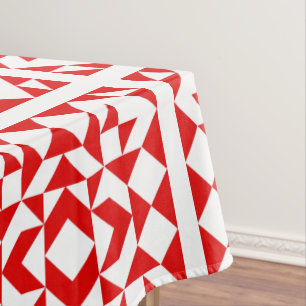  Rood kerstritsgeometrisch Quilt Patroon Tafelkleed