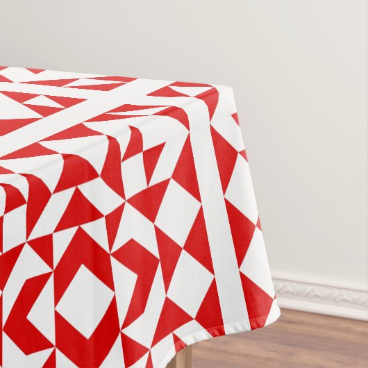  Rood kerstritsgeometrisch Quilt Patroon Tafelkleed (Voorbeeld)