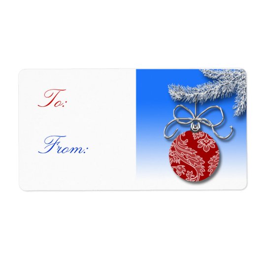 Rood kerstsiercadeauLabels Etiket (Voorkant)