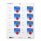Rood kerstsiercadeauLabels Etiket (Full Sheet)