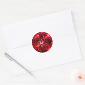 Rood kerstsierkaartjes ronde sticker (Envelop)