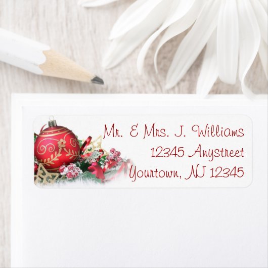 Rood kerstsierlabel etiket (Insitu)