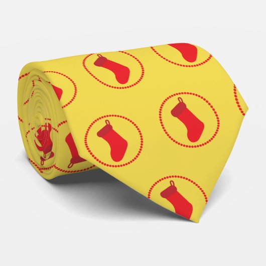 Rood kerststoppatroon stropdas (Opgerold)