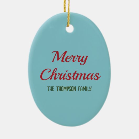 Rood kerststouwen met snoepsuikerriet en Holly Keramisch Ornament (Achterkant)