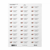 Rood kerstterugzendadres etiket (Full Sheet)