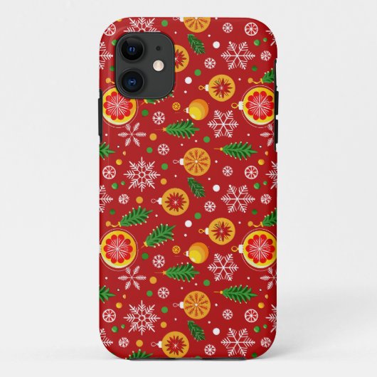 Rood kerstthema patroon Case-Mate iPhone case (Achterkant)