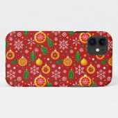 Rood kerstthema patroon Case-Mate iPhone case (Achterkant (horizontaal))