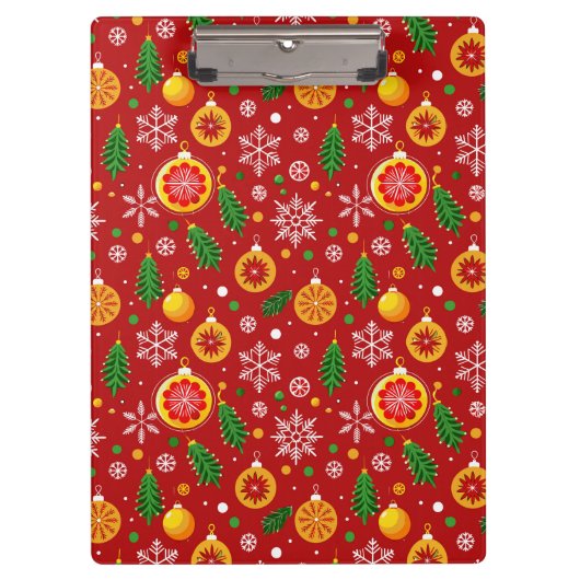 Rood kerstthema patroon klembord (Voorkant)