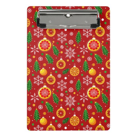 Rood kerstthema patroon mini klembord (Voorkant)