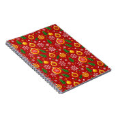 Rood kerstthema patroon notitieboek (Rechterzijde)