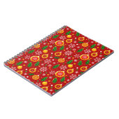 Rood kerstthema patroon notitieboek (Linkerzijde)