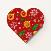 Rood kerstthema patroon notitieboek (Achterkant)