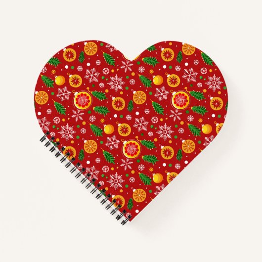 Rood kerstthema patroon notitieboek (Voorkant)